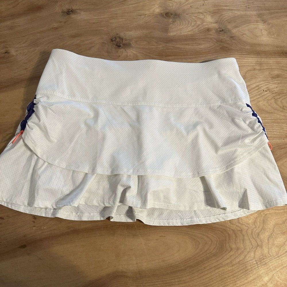 Lucky In Love Ladies Sz M Tennis Golf Pickleball skort Stretch Pull On Ruffle